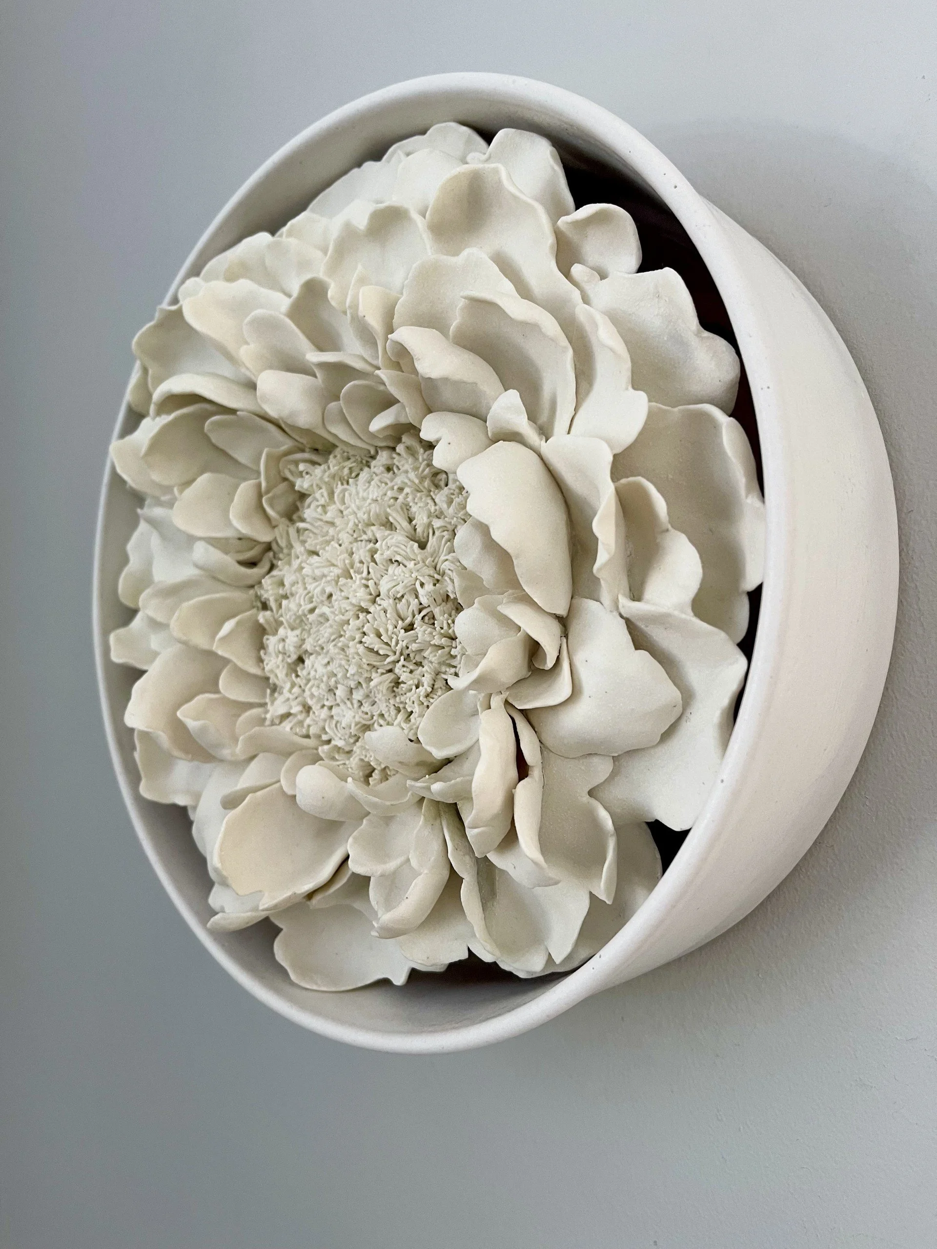 Kate Kelleher Sculptural Ceramics - Framed porcelain flower art